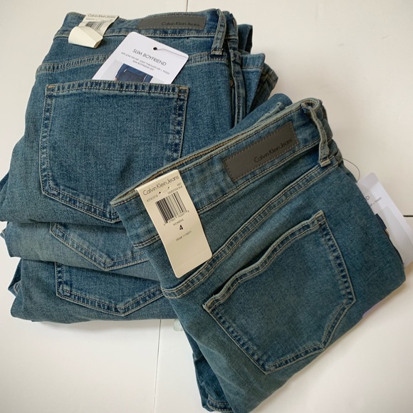 Calvin Klein Slim Boyfriend Sandstone Blue Jeans - Picture 6 of 8